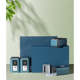 Bộ hộp trà thiếc họa tiết lá trúc kèm túi quà tặng cao cấp - HVL TEA