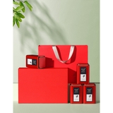 Bộ hộp trà thiếc họa tiết lá trúc kèm túi quà tặng cao cấp - HVL TEA