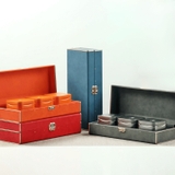 Bộ hộp trà nắp khoá hoa văn kèm túi quà tặng cao cấp - HVL TEA