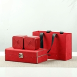 Bộ hộp trà nắp khoá hoa văn kèm túi quà tặng cao cấp - HVL TEA