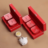 Bộ hộp trà nắp khoá hoa văn kèm túi quà tặng cao cấp - HVL TEA