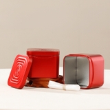 Bộ hộp trà nắp khoá hoa văn kèm túi quà tặng cao cấp - HVL TEA