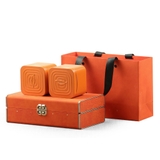 Bộ hộp trà nắp khoá hoa văn kèm túi quà tặng cao cấp - HVL TEA