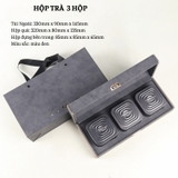 Bộ hộp trà nắp khoá hoa văn kèm túi quà tặng cao cấp - HVL TEA