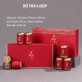 Bộ hộp trà hình chữ nhật lon trà nhỏ quà tặng cao cấp - HVL TEA