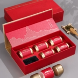 Bộ hộp trà hình chữ nhật lon trà nhỏ quà tặng cao cấp - HVL TEA