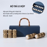 Bộ hộp trà hình chữ nhật lon trà nhỏ quà tặng cao cấp - HVL TEA