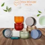 Lon trà thiếc nhỏ có nắp trong suốt, hộp trà nhỏ gọn làm quà tặng mẫu mới - HVL TEA