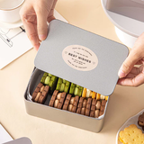 Hộp đựng bánh thiếc cao cấp màu bạc HVL