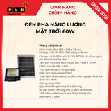 Đèn Pha Năng Lượng Mặt Trời 60W - Sáng Suốt Đêm