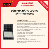 Đèn Pha Năng Lượng Mặt Trời 1000W - Sáng Suốt Đêm