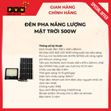 Đèn Pha Năng Lượng Mặt Trời 500W - Sáng Suốt Đêm