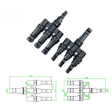 Jack kết nối MC4 3T 3 vào 1 cho tấm pin năng lượng mặt trời