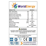 Thông số tấm pin năng lượng mặt trời Mono World Energy (WE30W)