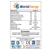 Thông số Tấm pin năng lượng mặt trời Mono World Energy (WE50W)