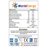 Thông số tấm pin năng lượng mặt trời Mono World Energy (WE190W)