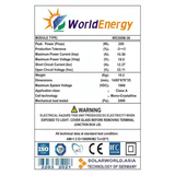 Thông số Tấm pin năng lượng mặt trời Mono World Energy (WE200W-36)