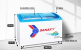 Tủ đông mặt kính cong Sanaky VH-4899K 480 lít