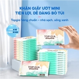 Khăn Ướt Bỏ Túi Mini Thương Hiệu Top Gia Bịch 10 Gói,