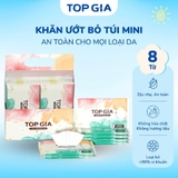 Khăn Ướt Bỏ Túi Mini Thương Hiệu Top Gia Bịch 10 Gói,
