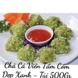 Chả Cá Viên Tẩm Cốm Dẹp Xanh - Túi 500Gr
