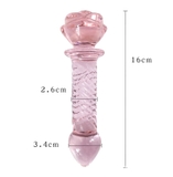 Dildo Thủy Tinh Trong Suốt Đầu Hoa Hồng Xoắn Độc Đáo