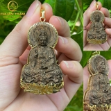 Mặt dây chuyền trầm hương tự nhiên bọc vàng bạc theo yêu cầu - Chuẩn Trầm