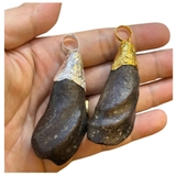 Mặt dây chuyền trầm thẩm thấu tinh dầu bọc vàng bạc - Chuẩn Trầm