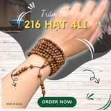 Vòng Tay Trầm Hương 216 hạt 4li tốc kiến vườn