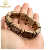 Vòng tay trầm hương banh Lào kiểu thô dẹp - Chuẩn Trầm