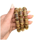 Vòng Tay Trầm Hương trúc tốc vườn bọc vàng mạ - Chuẩn Trầm