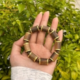 Vòng Tay Trầm Hương trúc tốc vườn bọc vàng mạ - Chuẩn Trầm