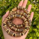 Vòng Tay Trầm Hương trúc tốc vườn bọc vàng mạ - Chuẩn Trầm