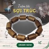 Vòng tay trầm hương kiểu trúc tốc vườn - Chuẩn Trầm