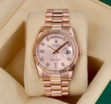RL Day Date 118235 Tia Hồng cọc kim size 36mm ❤️lịch nước Ý 🇮🇹tình trạng fullbox 2012