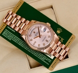 RL Day Date 118235 Tia Hồng cọc kim size 36mm ❤️lịch nước Ý 🇮🇹tình trạng fullbox 2012