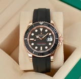 RL Yacht Master 116655 size 40mm vỏ vàng hồng 18k nguyên khối dây cao su❤️ date 2016