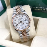 Đồng Hồ Rolex Datejust 36mm Mặt Số Hoạ Tiết Lá Cọ Cọc Kim Jubilee