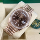 Day-date 40mm 228345 Rbr Choco kim Baguette Full box 2019