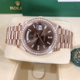 Day-date 40mm 228345 Rbr Choco kim Baguette Full box 2019