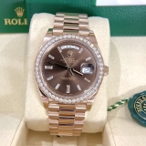 Day-date 40mm 228345 Rbr Choco kim Baguette Full box 2019