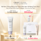Bộ Kem Chống Nắng Cải Thiện Đốm Nâu Và Nâng Tone Ohui Day Shield Dark Spot Collagen Tone Up Sun Set