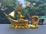 TƯỢNG THUYỀN BUỒM PHONG THUỶ - THUẬN BUỒM XUÔI GIÓ - Có đồng hồ và nước hoa sang trọng