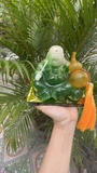 Tượng đá ngọc ông phật di lặc cầm quả hồ lô
