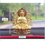 Tượng Phật Quan Âm Nghìn Mắt Nghìn Tay Toạ Đế Sen Hạt Đá Đỏ