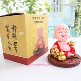 Tượng Phật Di Lặc Cười Gật Đầu Dùng Năng Lượng Mặt Trời - Mang lại sự thư thái, hoan hỷ, tài lộc cho gia chủ - DL03