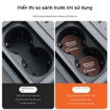 ( 6 màu) Lót cốc logo bằng da chất liệu da lộn