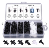 Set 100 đinh tán nhựa, ốc vít nhựa, chốt nở cho phụ tùng xe ô tô