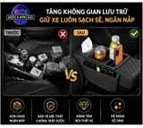 (KH) Tấm Đệm Da PU Lót Bệ Tỳ Tay Ô Tô 3in1 Có 2 Túi Để Đồ 2 Bên Đa Năng
