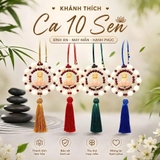 Khánh 10S bông liên hoa và Phật Thích Ca gỗ Hoàng dương, khánh treo gương chiếu hậu oto, mang lại bình an may mắn
